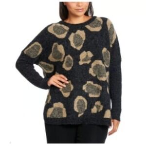 Joseph A. Women's Leopard Print Oversized Sweater Size Large - NWT
